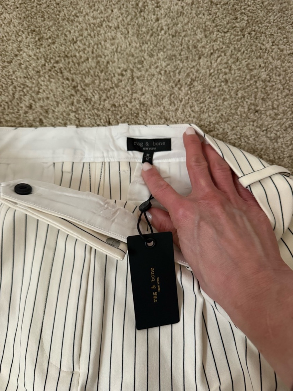 NWT Rag and Bone Marianna Ponte Stripe Pants Size M - Picture 4 of 5